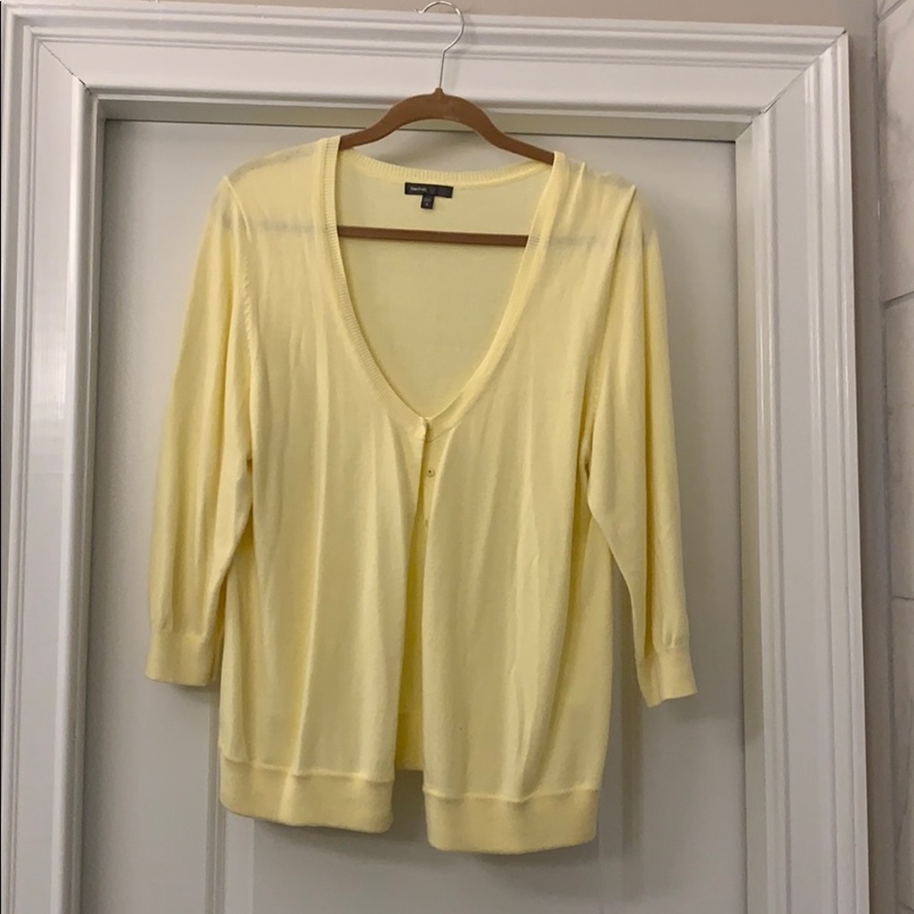 Gap Body yellow 3/4 sleeve cardigan XL